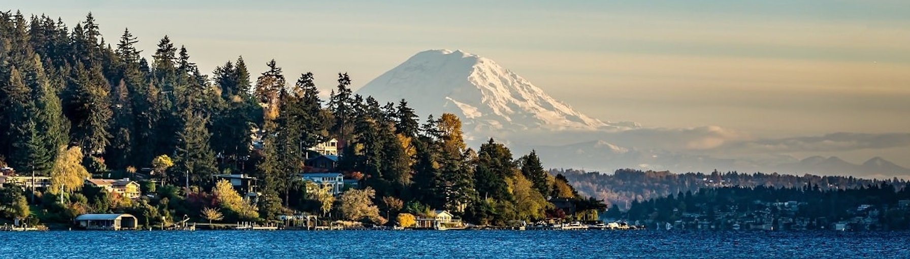 Lake Washington and Mount Rainier from Seward Park, Seattle